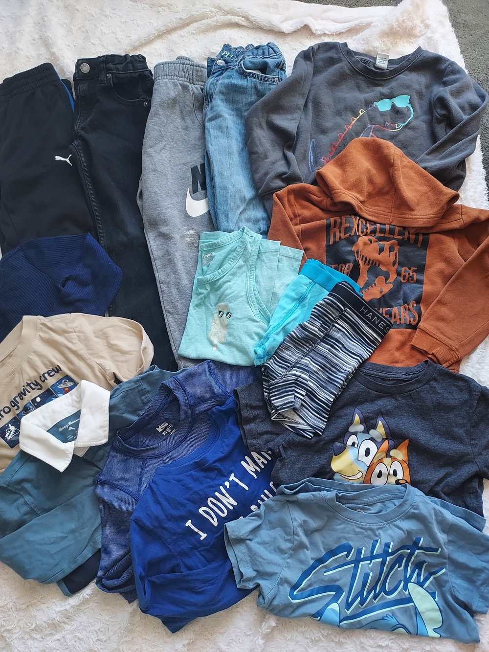 BUNDLE (16 Pcs) 5/6-6/7 Boys Mixed Cool Weather Clothes School Casual Play